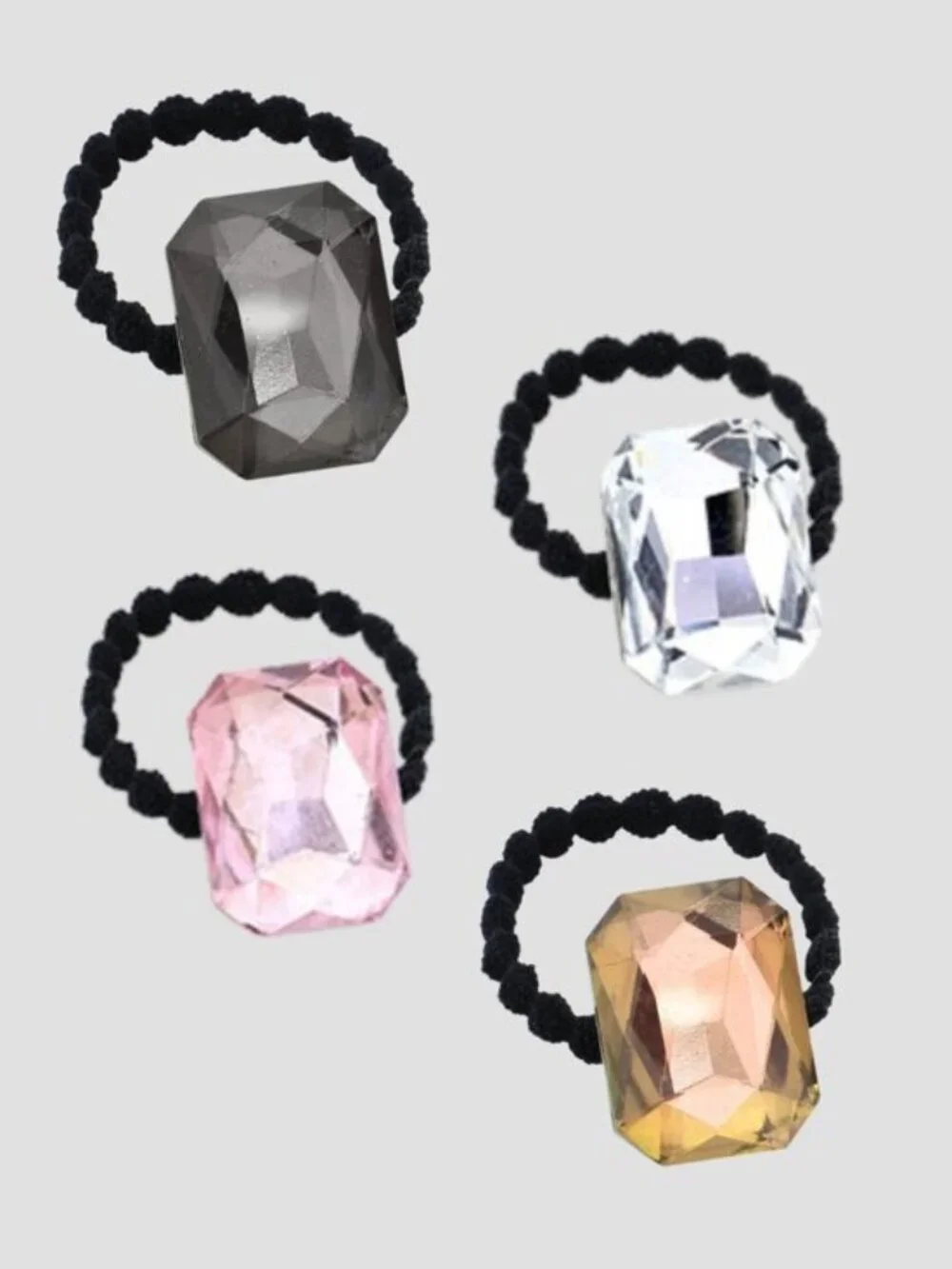 Crystal Gem Hair Tie Ponytail Holder | Pink or Silver